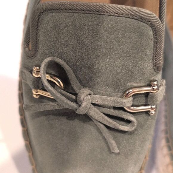 Talbots Quinn Horsebit Bow Suede Platform Espadrilles Slip On Shoes In Sagebrush - Picture 7 of 10